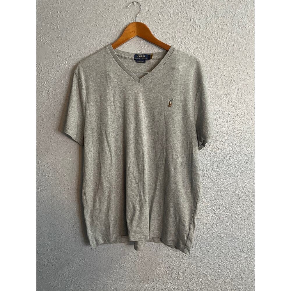 Polo Ralph Lauren Softtouch V Neck Tee with Colored Polo Rider Size XL